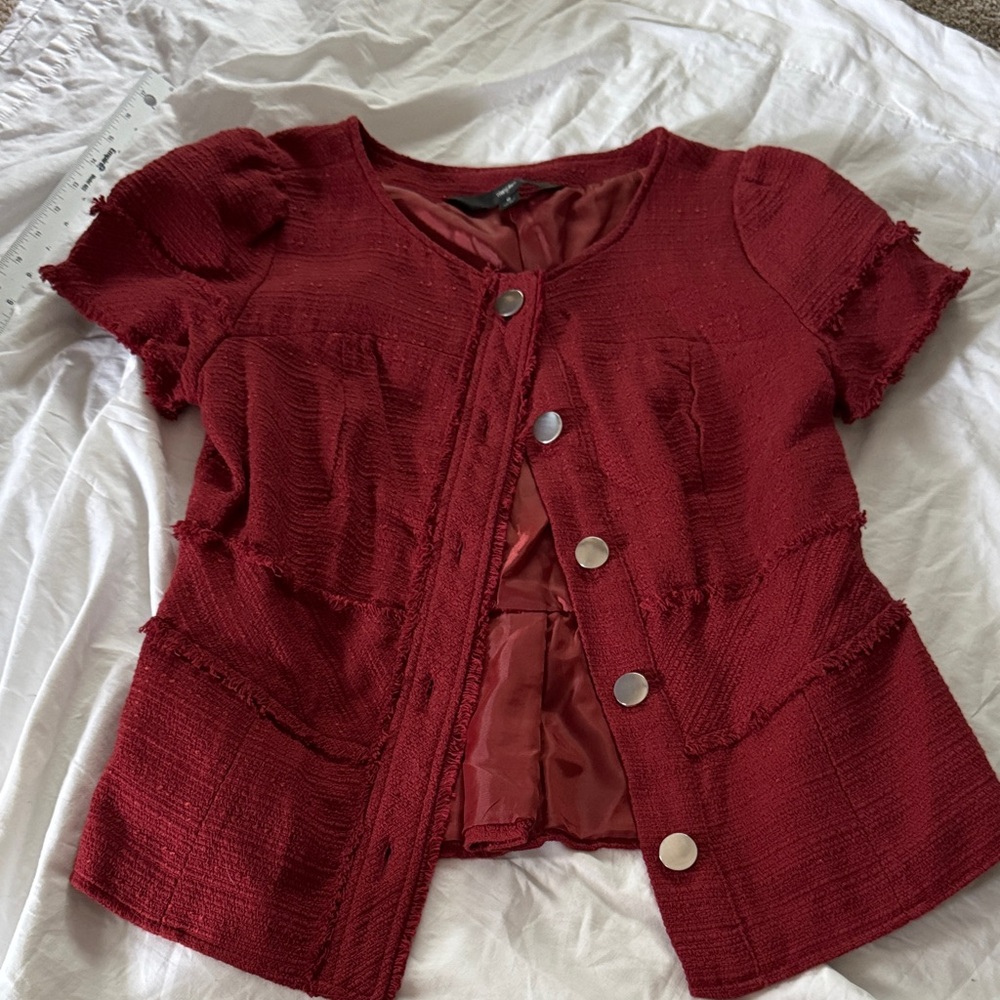 Massimo Red Blazer with Silver Buttons